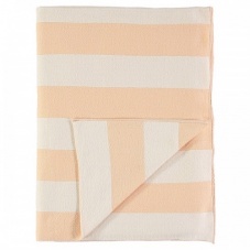 Peach & Ivory Striped Organic Cotton Blanket Meri Meri